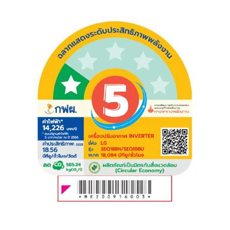 เครื่องปรับอากาศ SEQ18BN.S11 18000 BTU รูปที่ 5