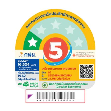 เครื่องปรับอากาศ SEQ24BN.S11 24000 BTU รูปที่ 5