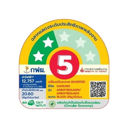 เครื่องปรับอากาศ AR80F18DAAWNST 18000 BTU รูปที่ 6